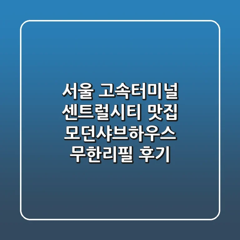 서울 고속터미널 센트럴시티 맛집 모던샤브하우스 무한리필 후기