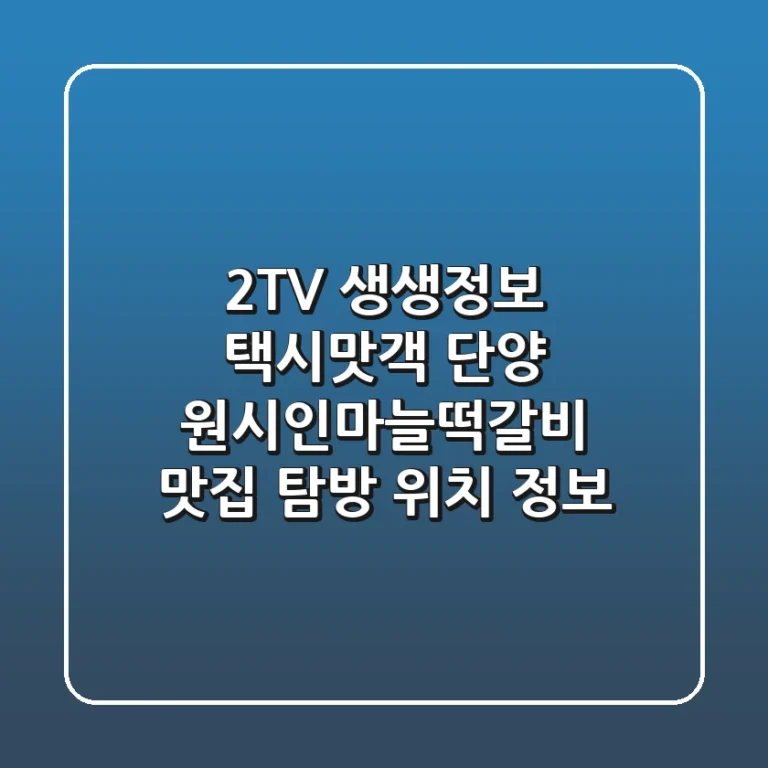 2TV 생생정보 택시맛객, 단양 원시인마늘떡갈비 맛집 탐방! [위치 & 정보]