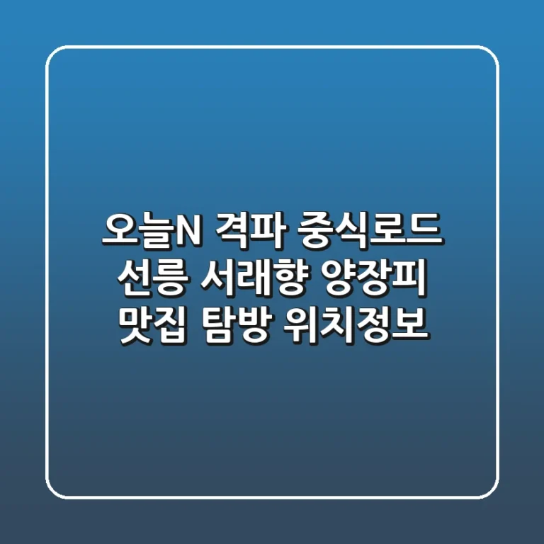 오늘N 격파 중식로드! 선릉 '서래향' 양장피 맛집 탐방 & 위치정보