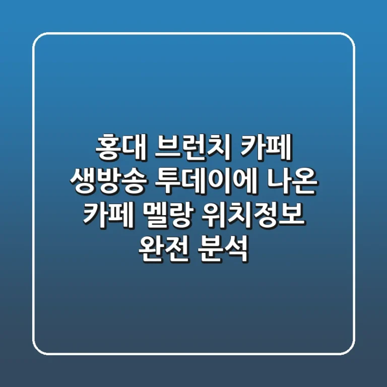 홍대 브런치 카페, 생방송 투데이에 나온 '카페 멜랑' 위치정보 완전 분석!