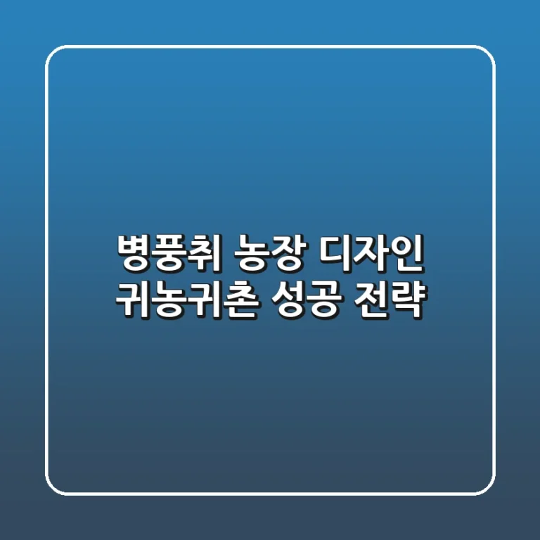 병풍취 농장 디자인: 귀농귀촌 성공 전략