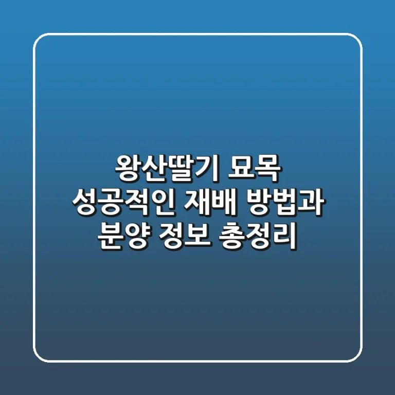 왕산딸기 묘목: 성공적인 재배 방법과 분양 정보 총정리