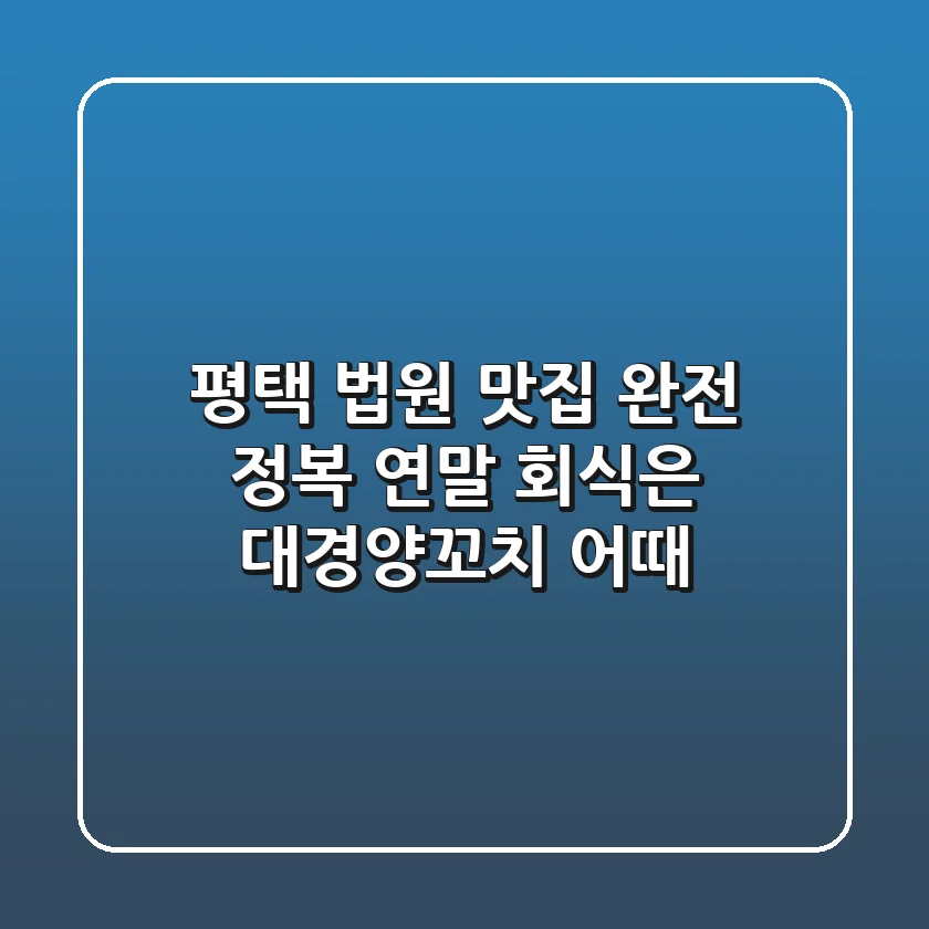 평택 법원 맛집 완전 정복! 연말 회식은 대경양꼬치 어때?