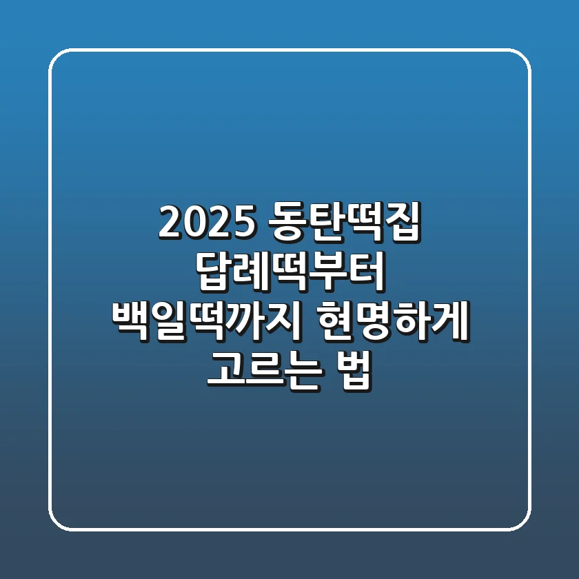 2025 동탄떡집, 답례떡부터 백일떡까지 현명하게 고르는 법